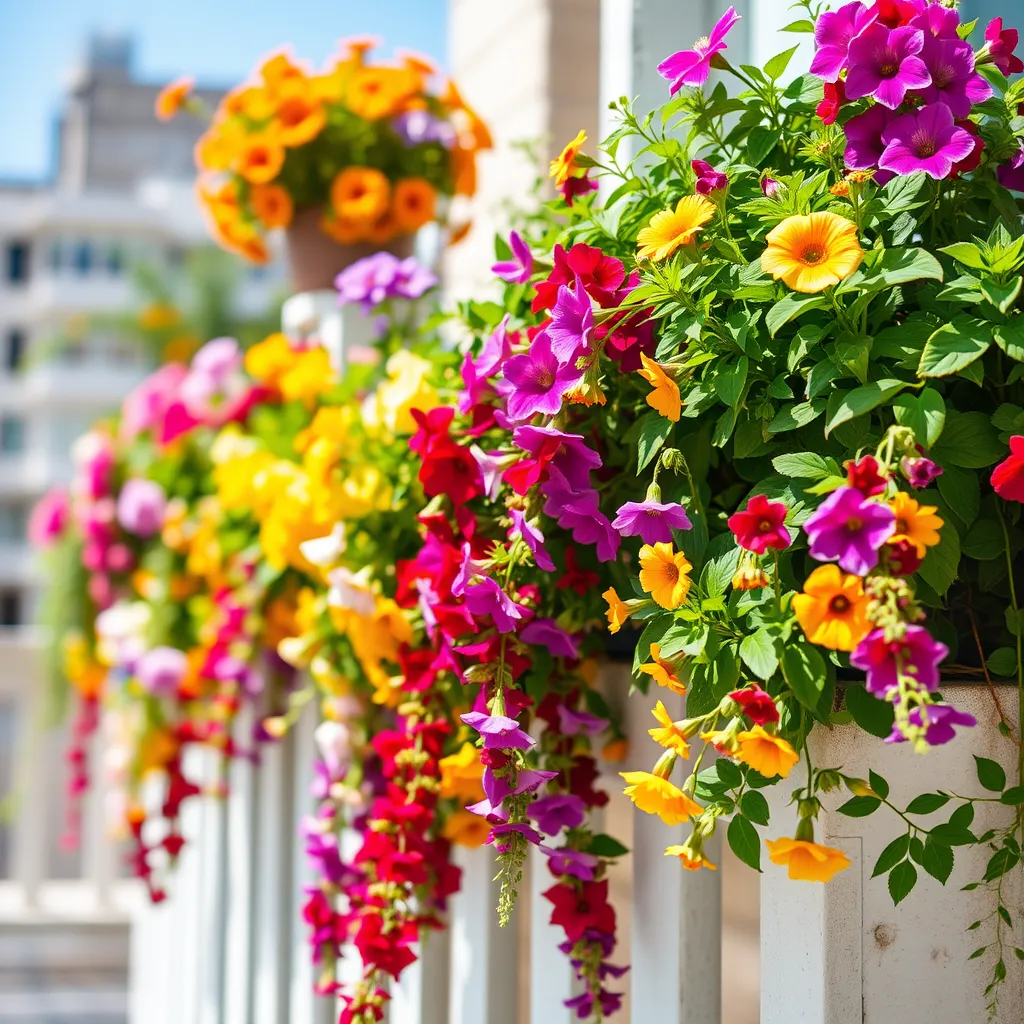 Kwiaty balkonowe zwisające lubiące słońce – idealne dla twojego balkonu